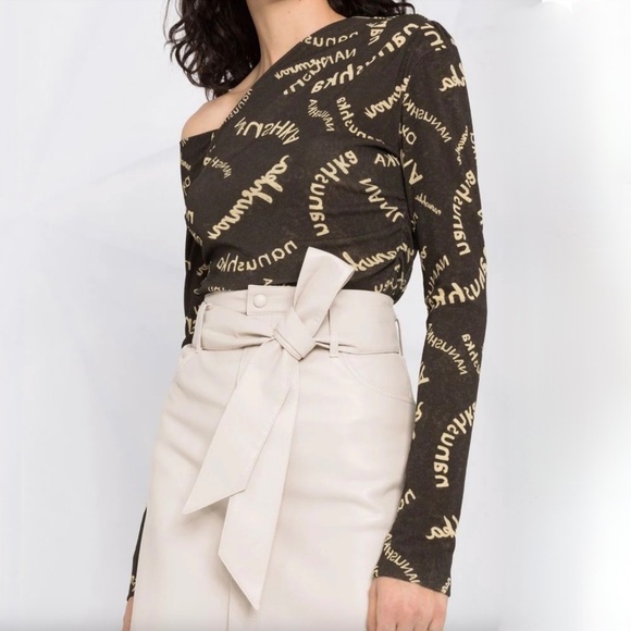 Nanushka beige Meda Vegan Leather Miniskirt Sz L New With Tags - Picture 14 of 14